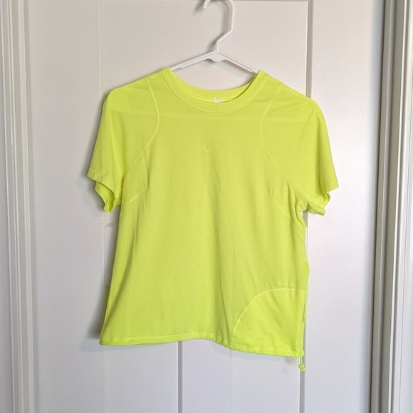Lululemon Lightweight Cinched Hem Hiking T-Shirt sz 6 - Highlight Yellow - Picture 1 of 5